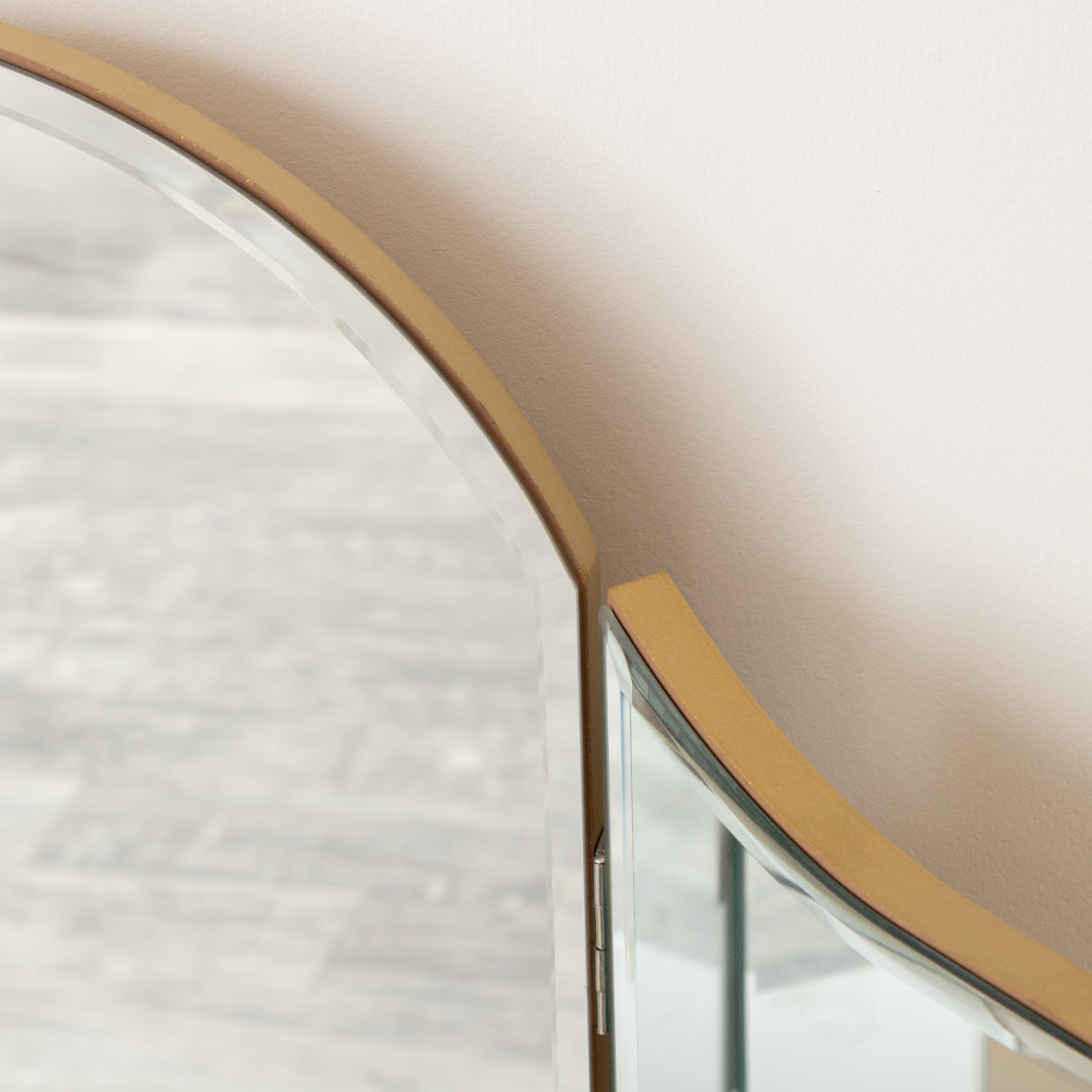 Arched Gold Vintage Triple Dressing Table Mirror - Liana Range