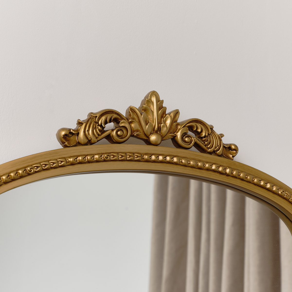 Large Arched Ornate Edge Gold Mirror 80cm x 50cm