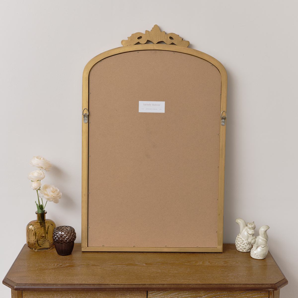 Large Arched Ornate Edge Gold Mirror 80cm x 50cm