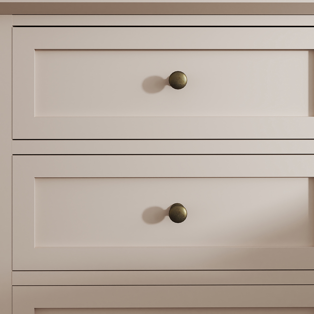 Pair of 3 Drawer Bedside Table - Rowley Taupe Grey Range