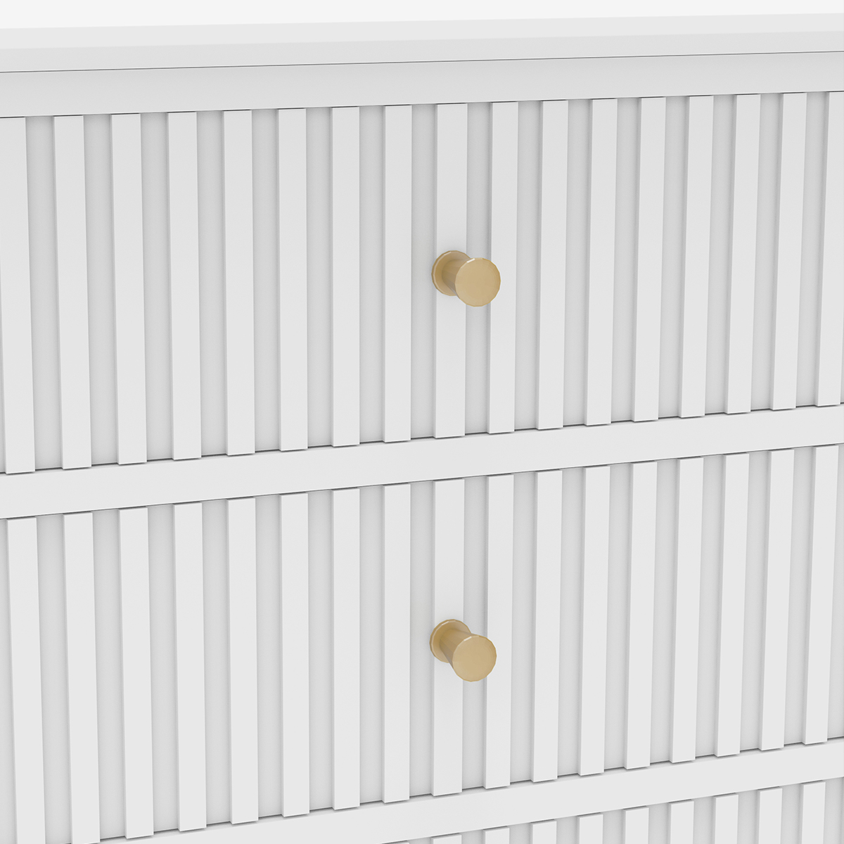 Pair Of Large 3 Drawer Bedside Table - Hales White Range