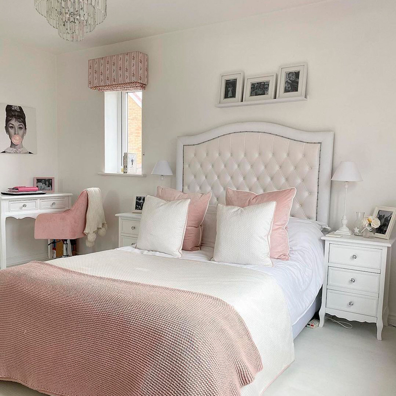 Pair of White 3 Drawer Bedside Tables - Victoria Range