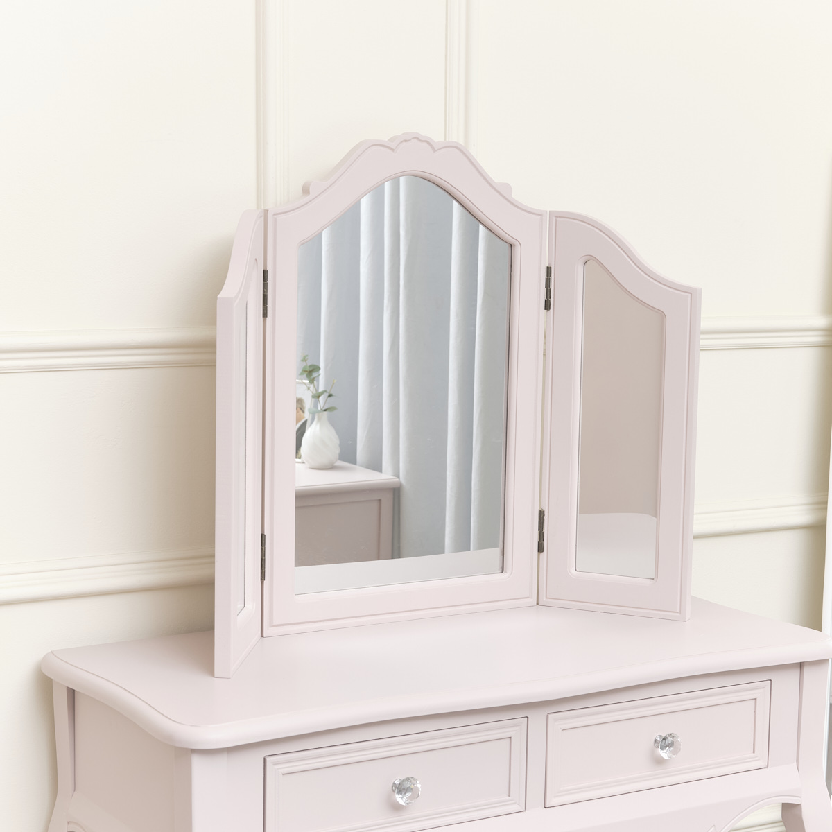 Pink Tabletop Triple Vanity Mirror - Victoria Pink Range