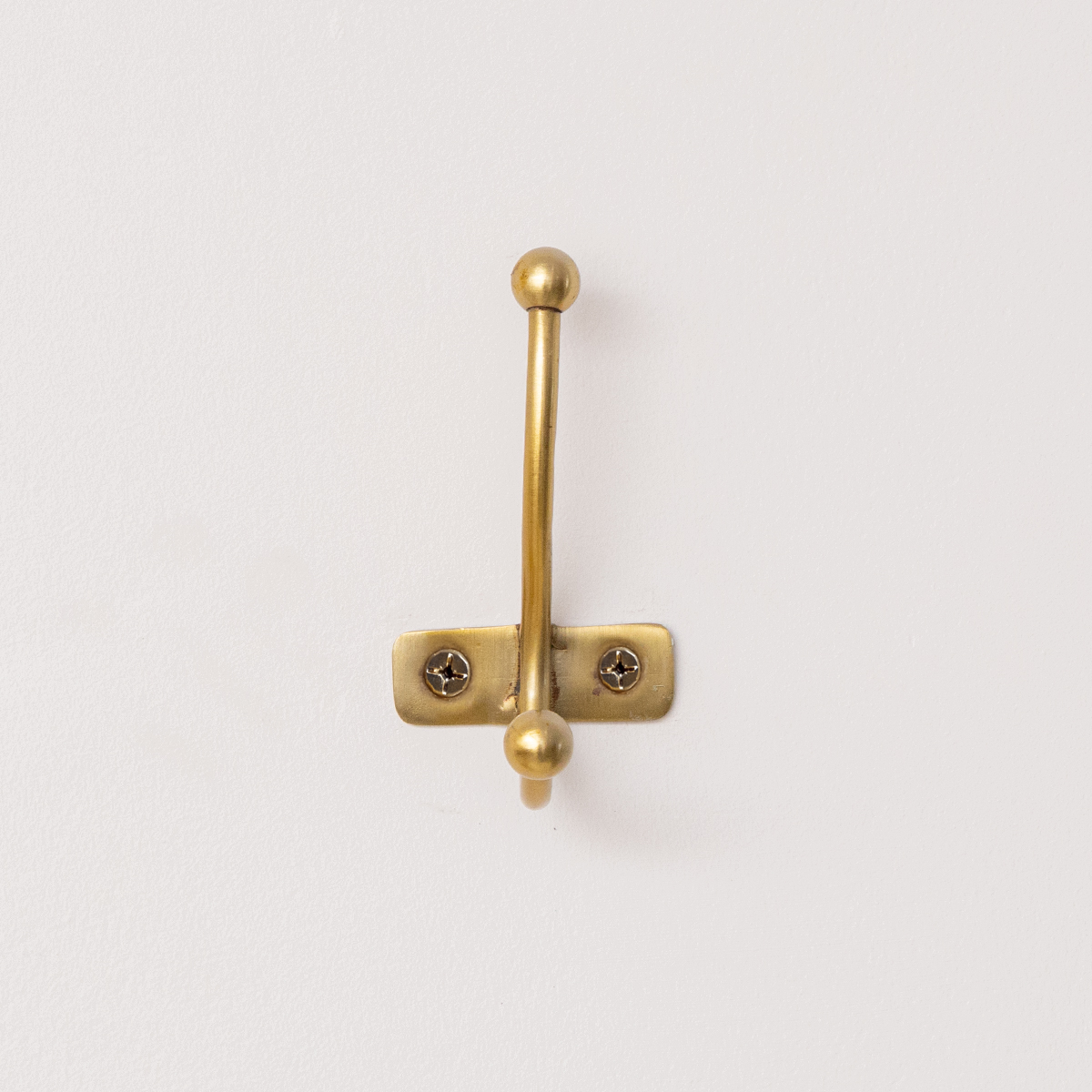 Set of 3 Antique Gold Metal Single Wall Hooks