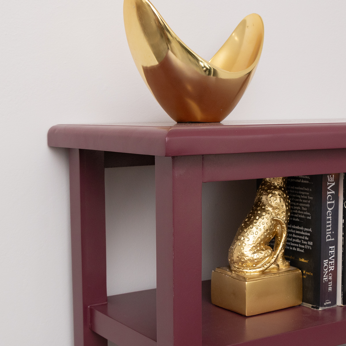 Wine Red Scalloped Storage Sideboard with One Drawer and Shelving - Staunton Wine Red Range